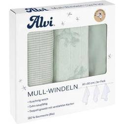 Alvi Gaasluiers 3-pack Teddy 1961 80 x 80 cm Groen 80x80 cm