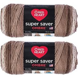 Red Heart Super Saver Ombre Yarn-Cocoa Multipack Of 2