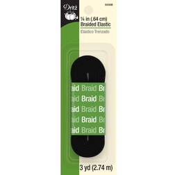 Dritz x Black Braided Elastic 1/4-Inch by 3-Yard
