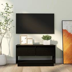 vidaXL 74 x 34 x 40 cm Massivt Fyrretræ Sort TV-bord