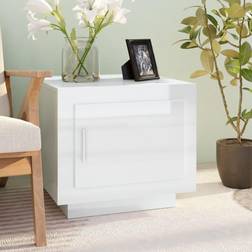vidaXL 51 x 50 x 45 cm Konstrueret Træ Hvid Højglans Sofabord