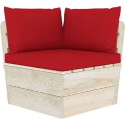 vidaXL 3x Pallet Sofa Chair Cushions Red