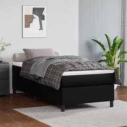 vidaXL Estructura De Cama Box Spring Cuero Sintético Negro 90x190 cm