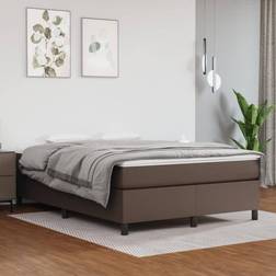 vidaXL Estructura De Cama Box Spring Cuero Sintético Marrón 140x200 cm