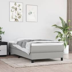 vidaXL Boxspringbett Hellgrau Stoff Grau Bettrahmen