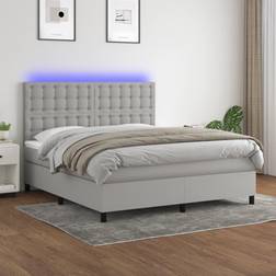 vidaXL Matelas Et LED Rembourré Lit Double 160x200 cm Lit Continental