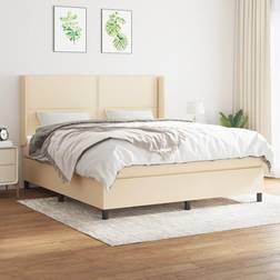 vidaXL mit Matratze 160x200 cm Creme Boxspringbett