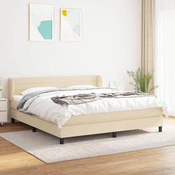 vidaXL Giroletto A Molle Con Materasso Crema 160x200 cm In Tessuto Letto Continentale