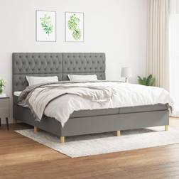 vidaXL mit Matratze 200x200 cm Dunkelgrau Boxspringbett