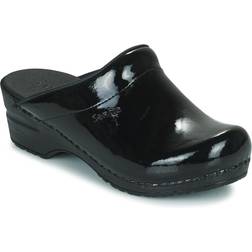 Sanita Sonja Patent Clogs - Zwart