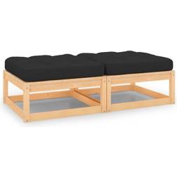 vidaXL Lot de 2 Repose Pieds de Jardin Pin Massif