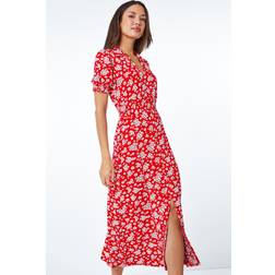 Roman Floral Print Jersey Fit & Flare Dress - 40