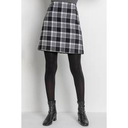 Roman Check Print Zip Pocket Skirt