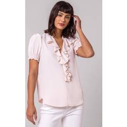 Roman Frill Detail V-Neck Top