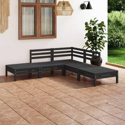 vidaXL Salotto Giardino 5 pz in Legno Massello di Pino Nero Set da Lounge da Esterno