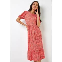 Roman Ditsy Animal Frill Hem Midi Dress