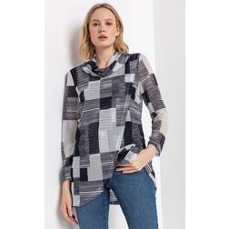 Roman Abstract Colourblock Cowl Neck Tunic