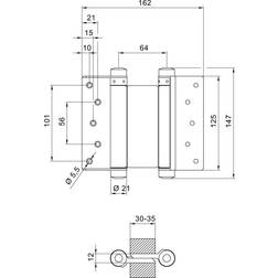 Deni Pendeltürband STA verz.Gr.36 150 mm 40 kg TS 35-40 mm