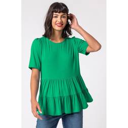 Roman Peplum Hem Tiered Smock Top