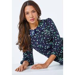 Dusk Ditsy Print Collar Mini Dress