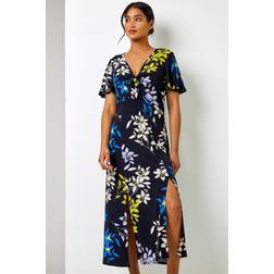 Roman Tie Detail Floral Print Maxi Dress