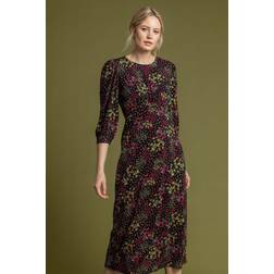 Dusk Patched Floral Print Midi Dress