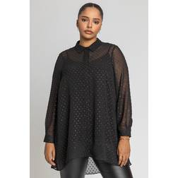 Roman Curve Textured Spot Shimmer Blouse