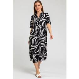 Roman Petite Swirl Print Shirt Dress