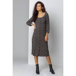 Roman Ditsy Floral Print Button Dress