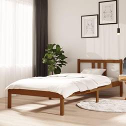 vidaXL Estructura De Cama Madera Maciza Marrón Miel 90x200 cm - Marrón