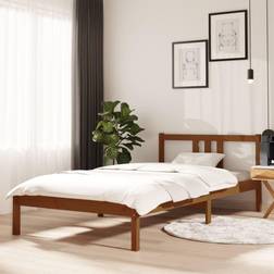 vidaXL Estructura De Cama Madera Maciza Marrón Miel 100x200 cm - Marrón