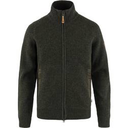 Fjällräven Övik Zip Cardigan Knit Pullover Herr Dark Olive
