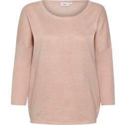 Saint Tropez Ash Rose Melange Knit with ¾ Sleeves - Beige