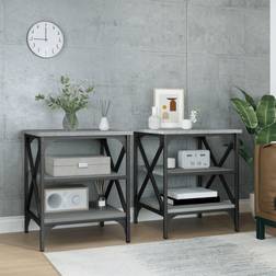 vidaXL Tables d'Appoint 2 pcs Sonoma Gris 40 x 42 x 50 cm Table Console