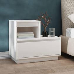 vidaXL vit 60x34x51 furu Sängbord
