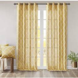 Madison Park Saratoga Single Window Curtain Light 50x95 Yellow White