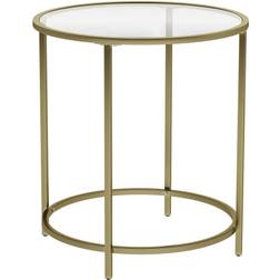 Vasagle Round Side With Tempered Glass Top 50 x 50 x 55 cm Table Basse