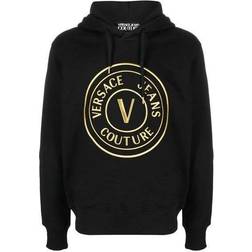 Versace Men's Logo Details Hooded Sweatshirt - Black