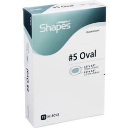 Polymem Ferris Shapes Adhesive with Border Foam Dressings 3.5 x 5 Inch Oval