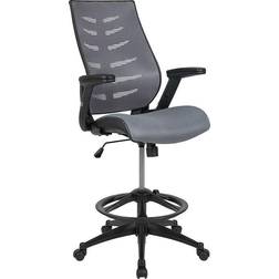 Flash Furniture High Back Mesh Spine-Back Ergonomic Drafting Ring Office Chair