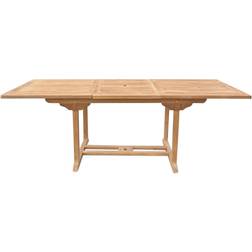 Beliani Traditional Extending Garden Table Acacia Wood 220 x 90 cm Parasol Hole Java
