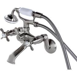 Kingston Brass KS286SN Essex Wall Mount Clawfoot Tub Faucet with Hand Brushed Nickel