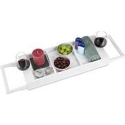 Relaxdays Extendable Bathtub Cady Bamboo Bathroom Tray