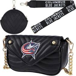 Cuce Women's Columbus Blue Jackets Vegan Leather Strap Bag