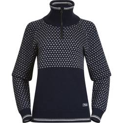 Bergans Donna Pullover Zip Alvdal Wool - Blu
