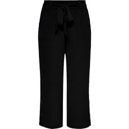 Only Cropped Solid Viscose Bukser - Sort