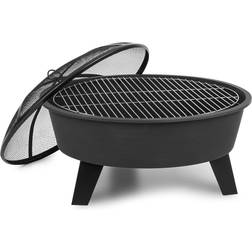 Blumfeldt Brasero Y Parrilla De Acero Nolana 2 En 1 O75 cm Con Parachispas O68 cm Negro