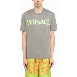 Versace Baroque Text Logo T-Shirt - Medium Grey