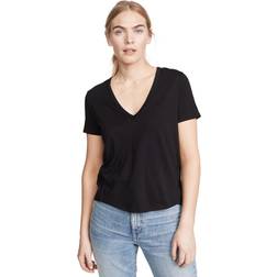 Veronica Beard Cindy V-Neck Tee Black Black