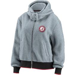 Women's Gray Alabama Crimson Tide Sherpa Full-Zip Hoodie Jacket